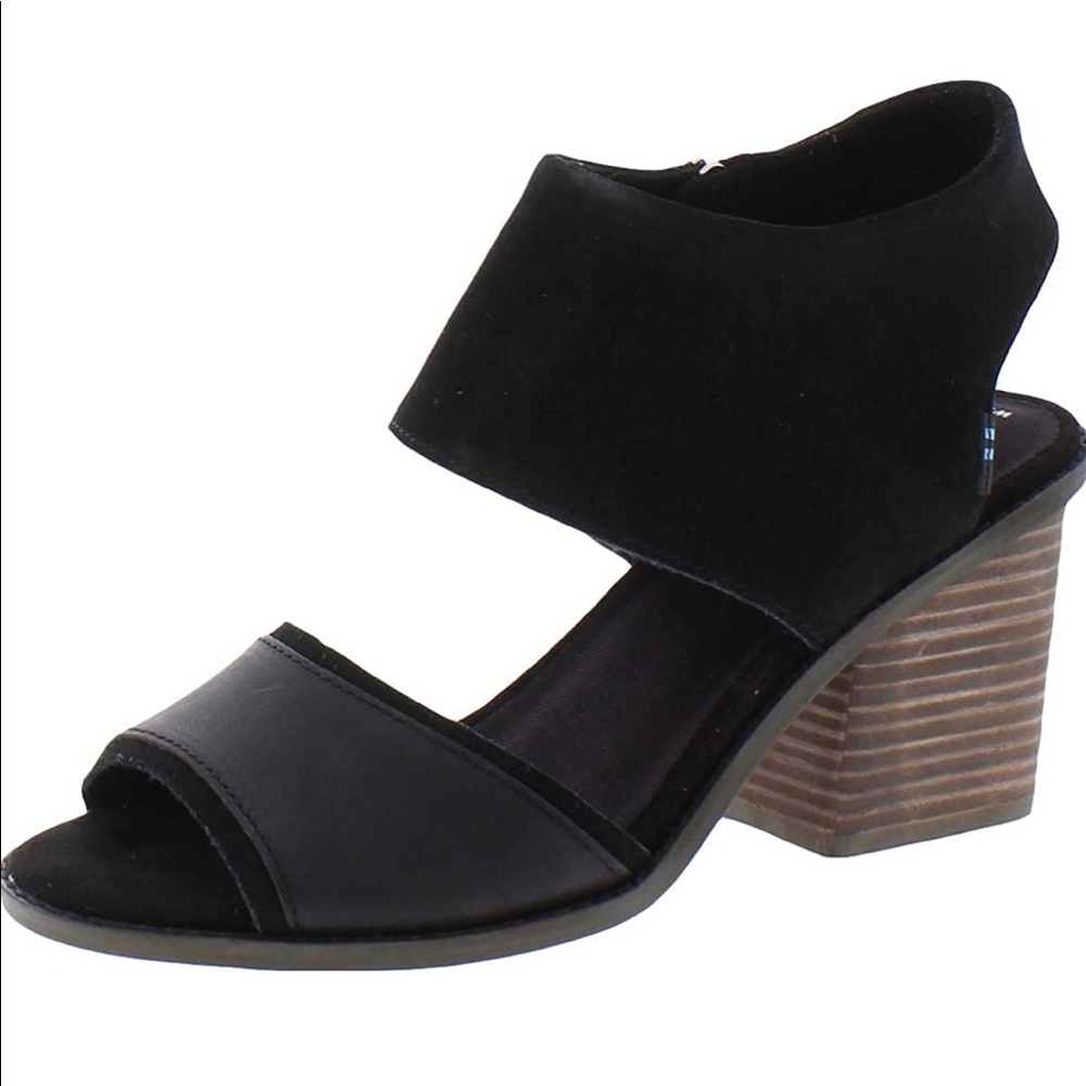 Toms Majorca black chunky heel